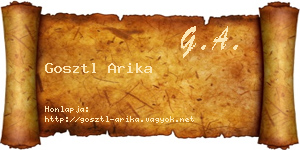 Gosztl Arika névjegykártya